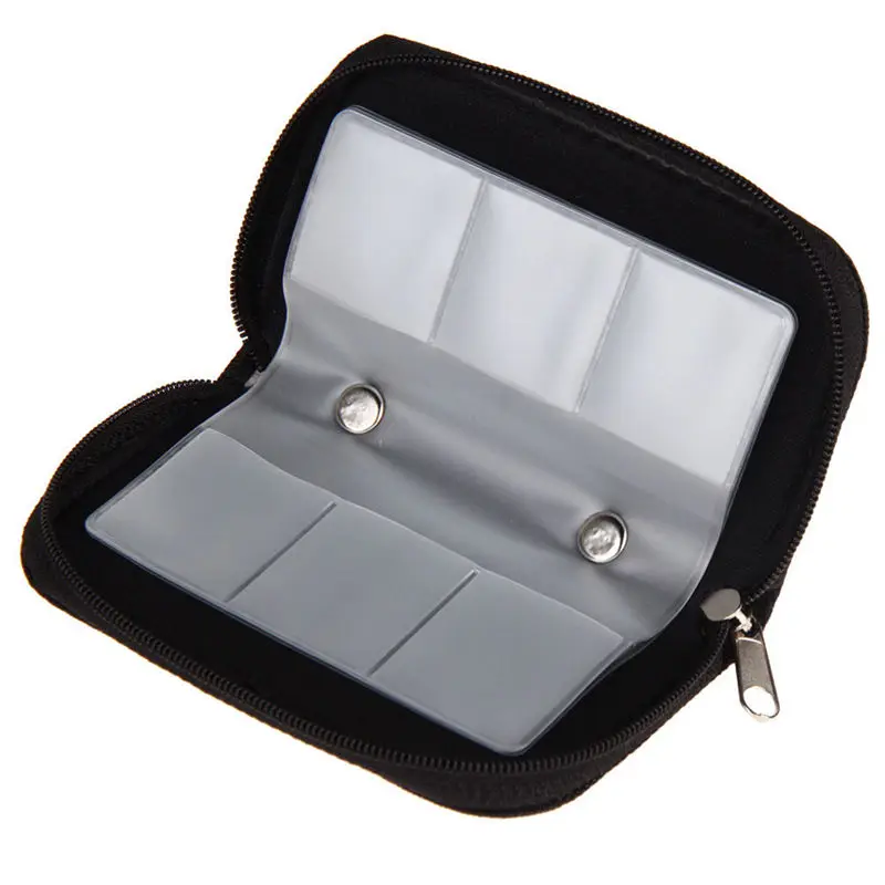 1 шт. черный 22 SDHC MMC CF Micro SD карта памяти чехол на молнии защитный держатель кошелек