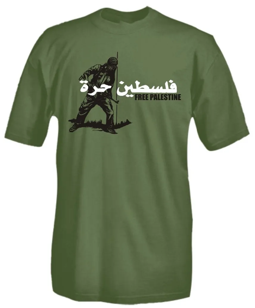 

2019 High Quality Tee Shirt Grid Free Palestine Palestine INTIFADA War T Shirt Cotton Flag Summer Cotton T Shirt Gyms Fitness