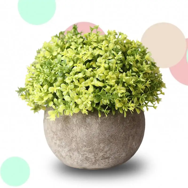 Artificial Plant Vintage Plastic Potted Green Fake Plant Decor Plant Artificial Planters Indoor