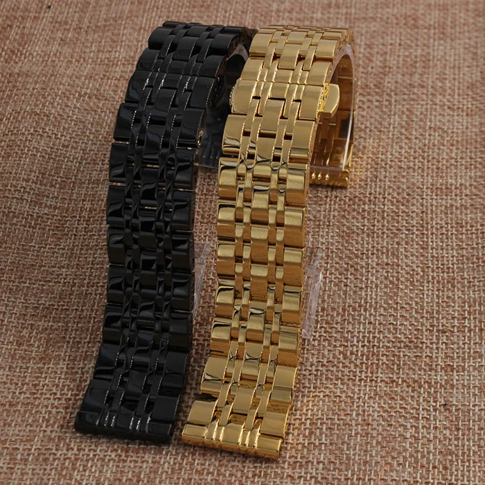 Watch Band Womens Men 14mm 16mm 18mm 20mm 22mm Black Gold Stainless Steel Watchbands Metal Watch