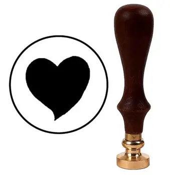 

Wax Seal Stamp with Brown Wood Handle & Round Brass die - Heart