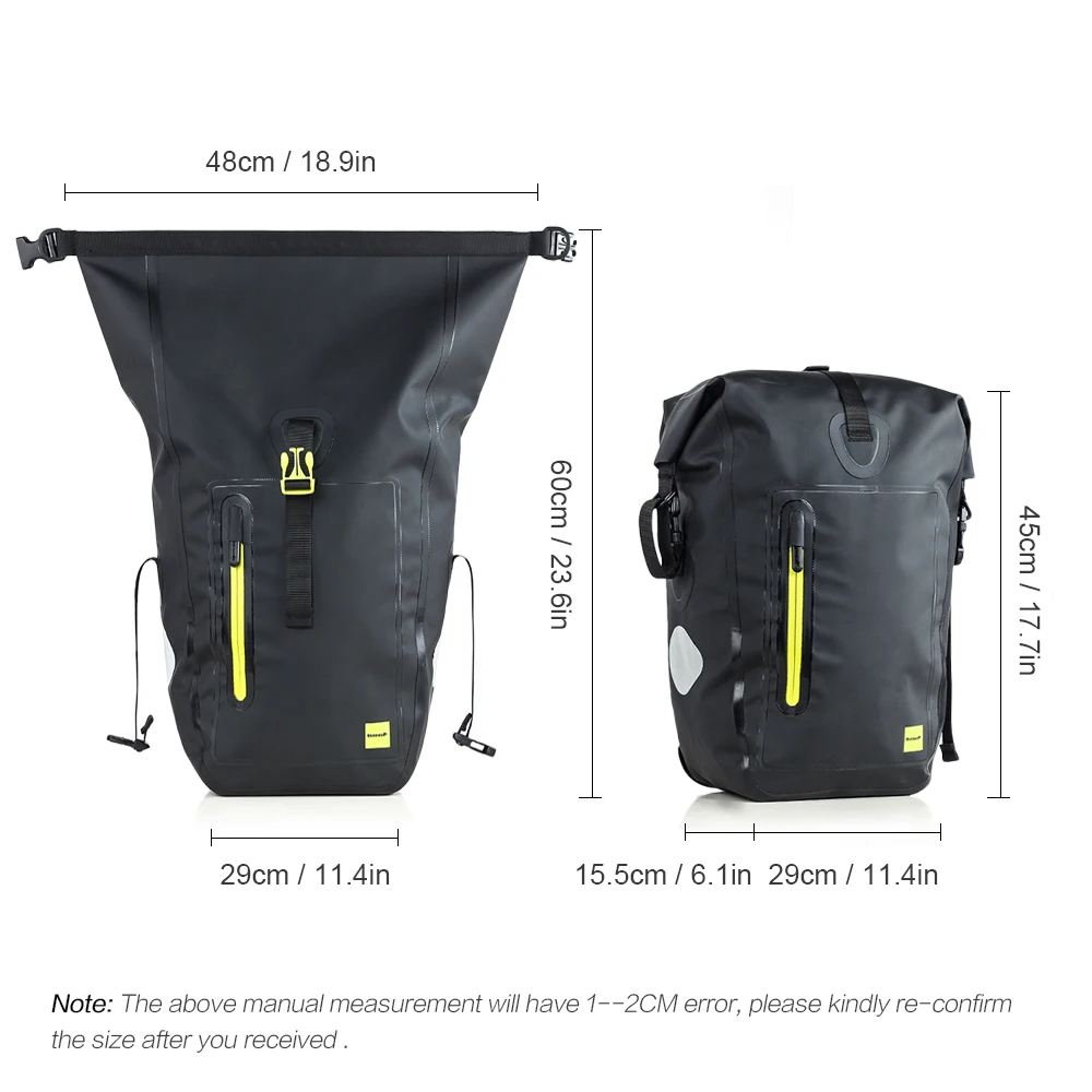 Top 25L Waterproof Bike Bicycle Rear Rack Pannier Bag Cycling Rear Seat Bag Shoulder Bag 4