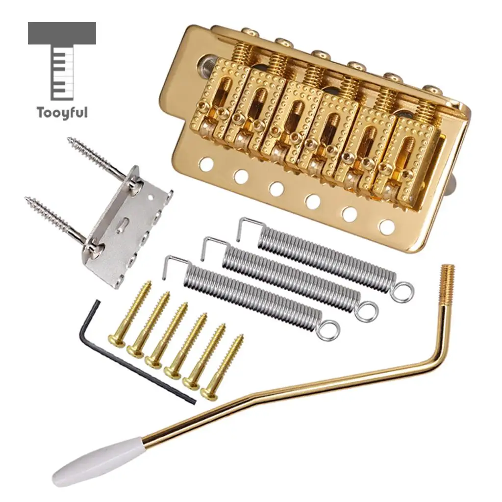 Tooyful 6 String Electric Guitar Roller Saddle Tremolo Bridge System with Whammy Bar for ST SQ