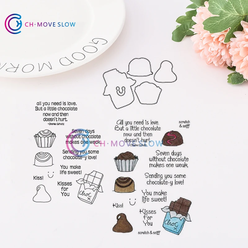 

CH CHOCOLATE Cutting Dies and stamps DIY Scrapbooking Card Stencil Paper Cards Craft Handmade Embossing Folder DIY