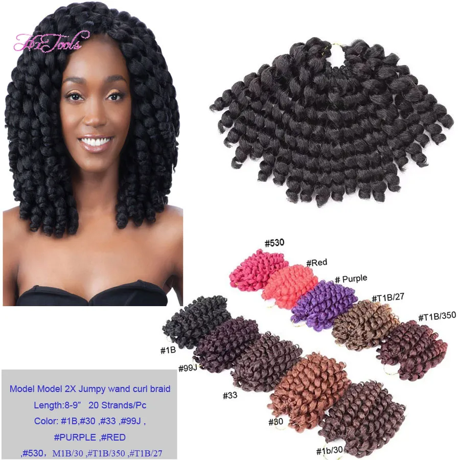 Wholesale Crochet Braids Model Glance Braid 2X Jumpy Wand Curl Crochet ...