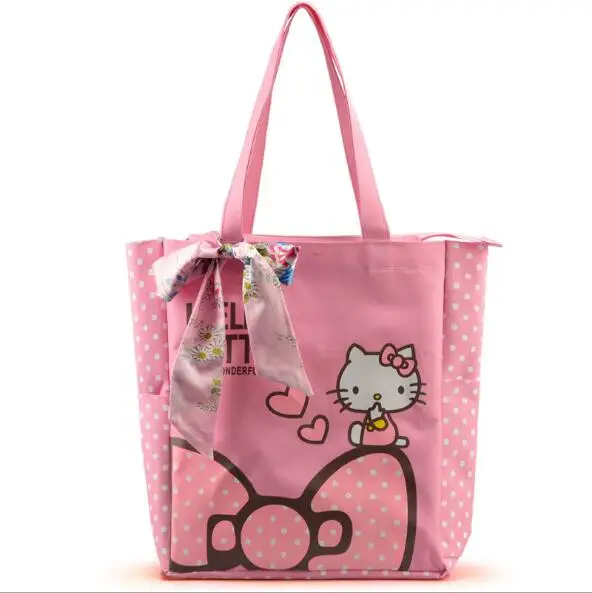 Новинка клатч Hello Kitty большая сумка через плечо для шоппинга Женская холщовая