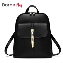 2016 Mode Femmes zipper Sac À Dos Sacs D’école Pour Les Adolescents Filles Preppy style PU en cuir bagTop-poignée Sacs À Dos