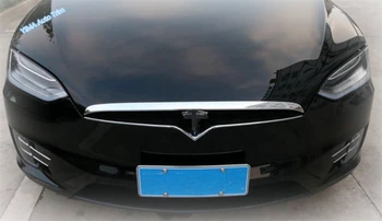 

Lapetus Car Styling Front Head Hood Bonnet Strip Front Engine Cover Trim 1 Piece ABS For Tesla Model X 2016 2017 2018