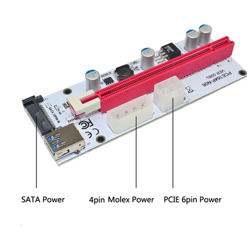 VER008S 0,6 M USB 3,0 кабель Профессиональный Горный PCI-E Express PCI-E 1X до 16X M2 riser card адаптер для 8 GPU видеокарты