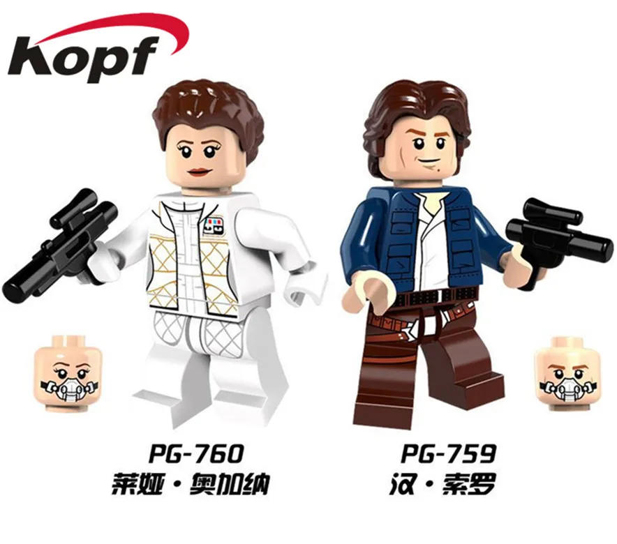 

PG759 PG760 Star Wars Leia Han Solo Luke Skywalker Building Blocks Bricks Collection Assemble Figures Model Children Gift Toys