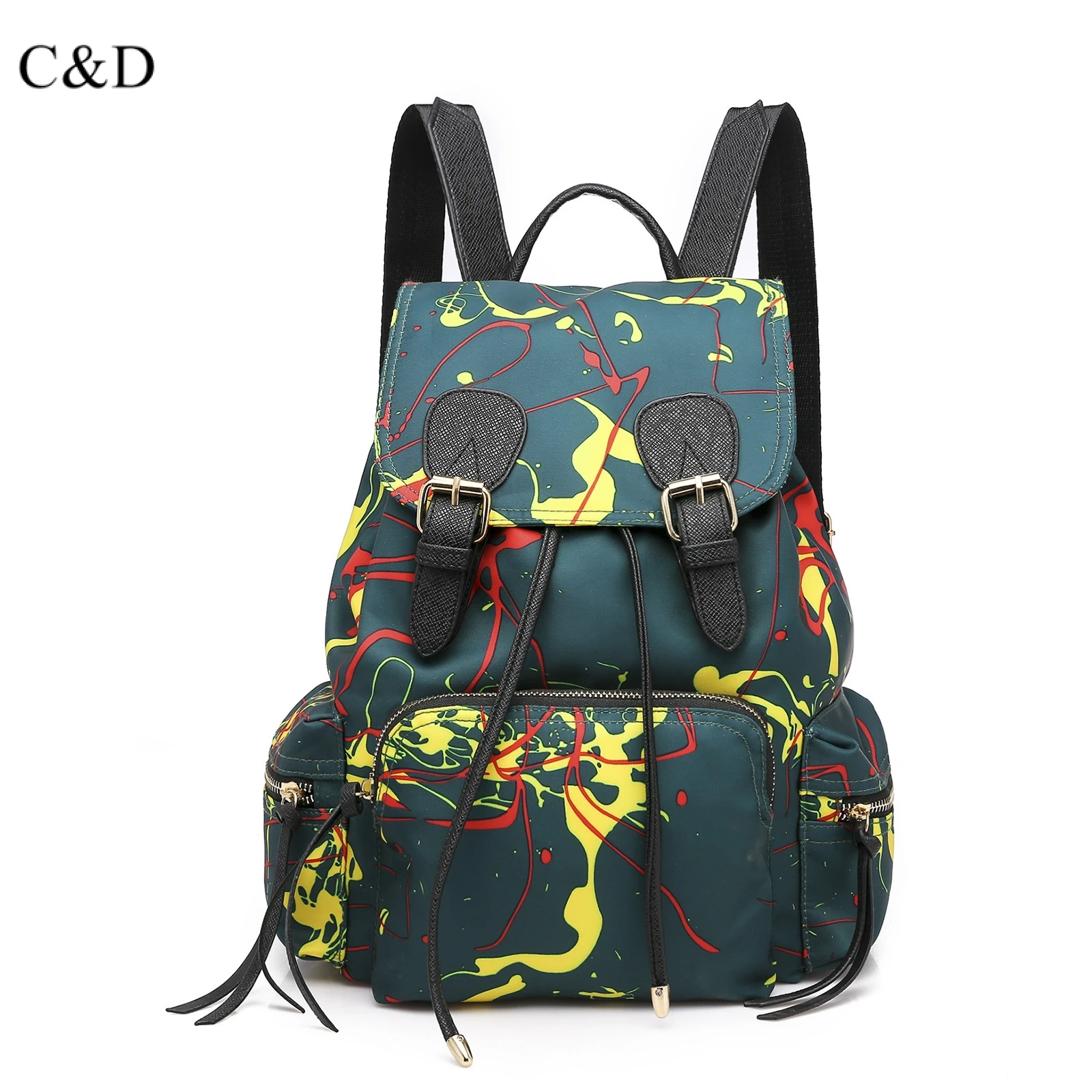 

C&D Luxury New 2019shoulder bag nylon graffiti Lady Bag Backpack