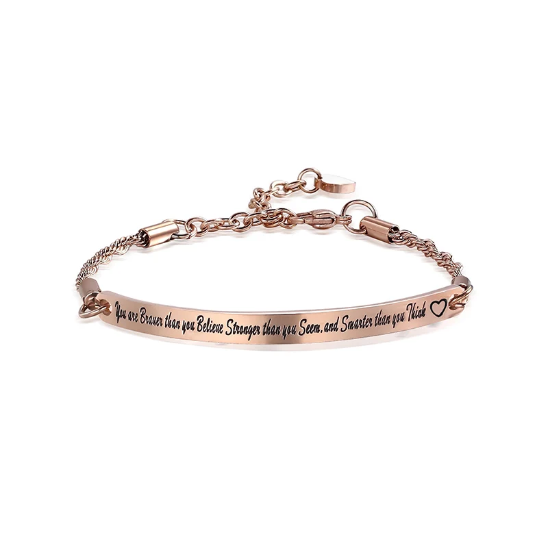 Великолепное предложение Браслет ID браслеты и браслеты ювелирные изделия вдохновляющий подарок для женщин, девочек, друзей "вы бравер."