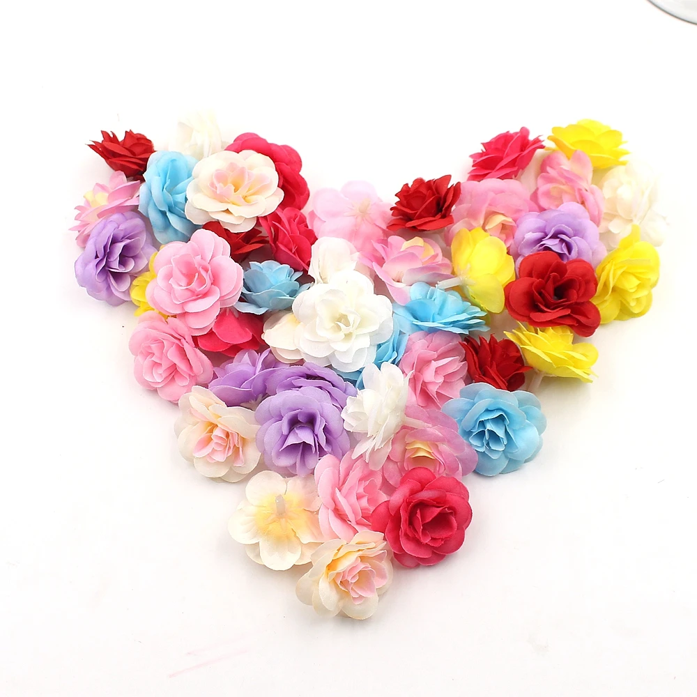 

10pcs Large Silk 5 layer Rose Handmake Artificial Flower Head Wedding Decoration DIY Wreath Gift Scrapbooking Craft Fake Flower