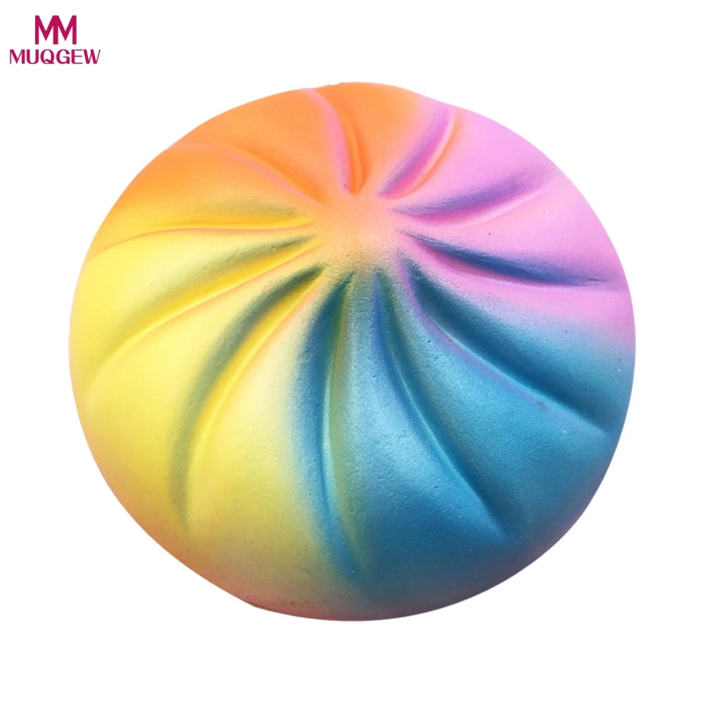 2018 New Brand Jumbo 13CM Kawaii Rainbow rotating bread Squishy Bread Slow Rising Fun Kid font