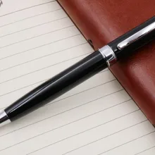 Офисная ручка Серебристая с черной металлической шариковой ручкой шершавые