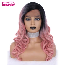 Imstyle Pink Ombre Wigs Lace Front Wig Loose Wave Synthetic Hair For Women Heat Resistant Fiber Natural Hairline Cosplay Wig Imstyle Pink Ombre Wigs Lace Front Wig Loose Wave Synthetic Hair For Women Heat Resistant Fiber Natural Hairline Cosplay Wig