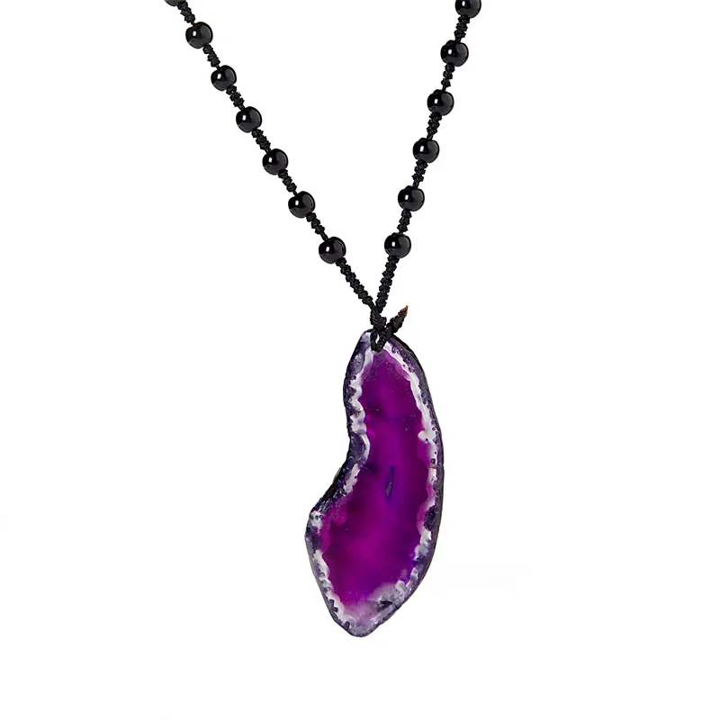 

Meajoe Trendy Natural Irregular Agates Necklace Pendant 7 Colors Stone Beads Charms Necklaces Pendants For Women Jewelry Gift