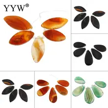 Натуральные кружевные подвески смешанные цвета капли воды бусины 18,5x39x5,5 mm-20x44x6mm отверстие: Приблизительно 1 мм 5 шт./компл