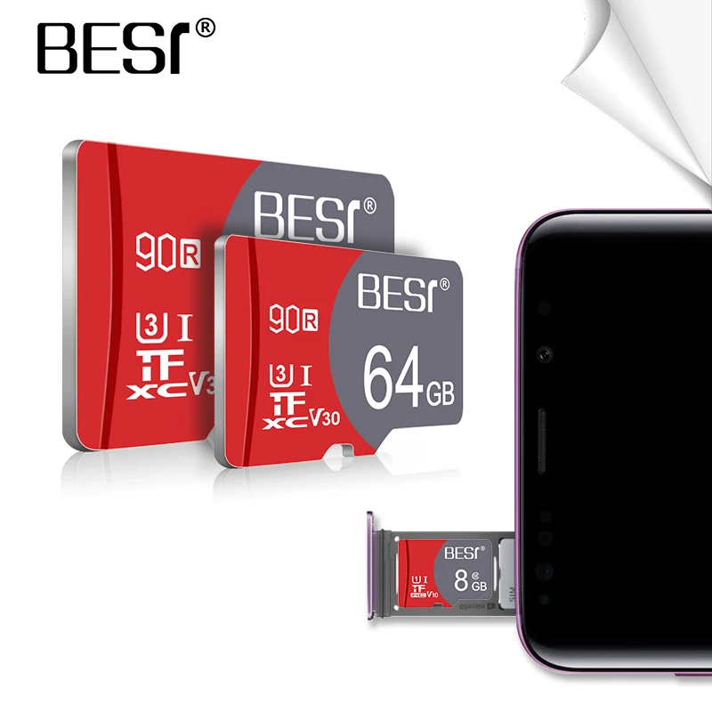 Дешевый Бесы наивысшего качества TF micro sd XC U3 A1 V30 90 МБ с. micro sd 32 gb высокая скорость стабильная 128 gb карта памяти 64 gb смартфон SLR