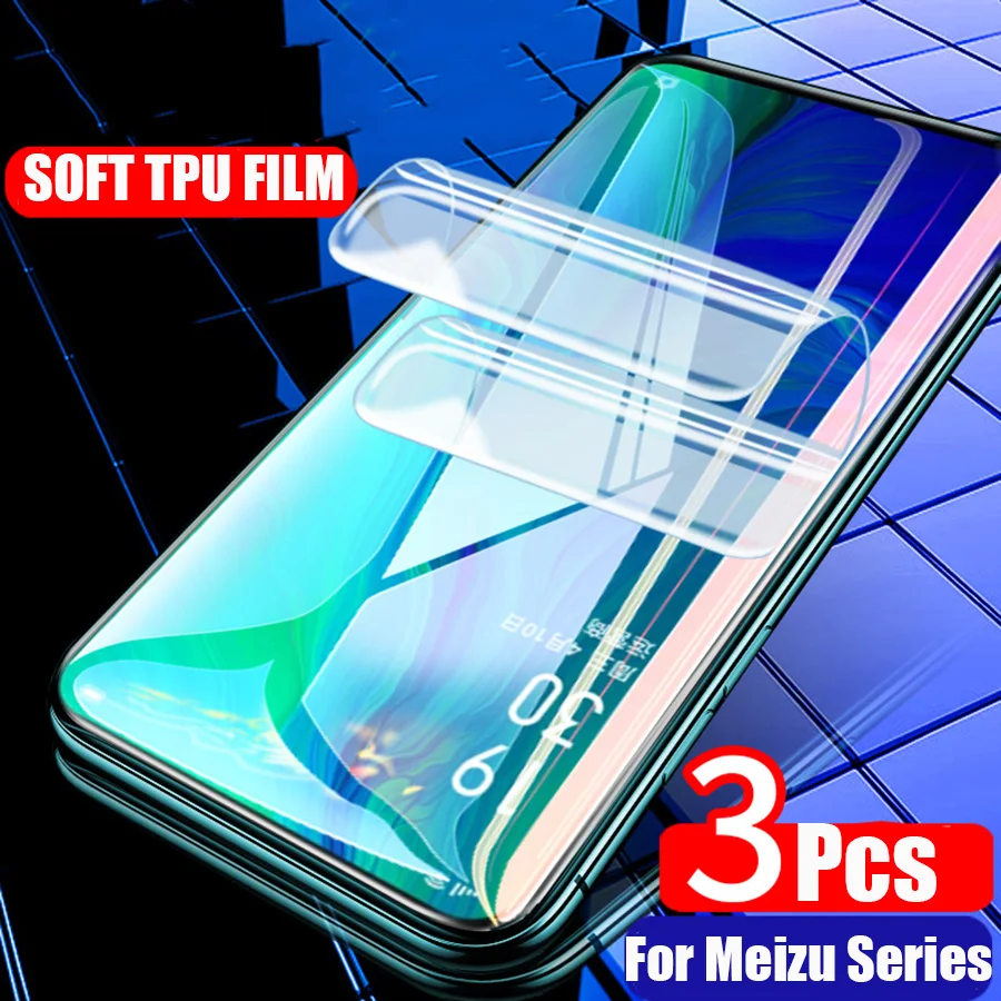

3Pcs 3D Silicone Soft TPU Hydrogel Sticker Film Front Full Screen Protector For Meizu Pro 7 Plus 16X 16 15 Plus E2 M6s 15 Lite