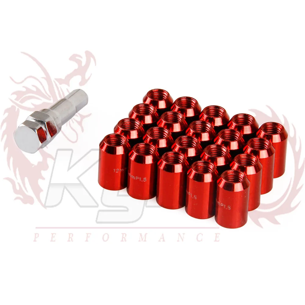 KYLIN 20pcs Auto Racing Steel 33mm Wheel Lug Nuts M12X1.5/M12X1.25 with
