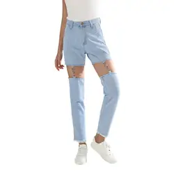 JAYCOSIN одежда для женщин Личность обтягивающие джинсы Дамская мода повседневное Высокая талия эластичные джинсы съемный женский брюки для