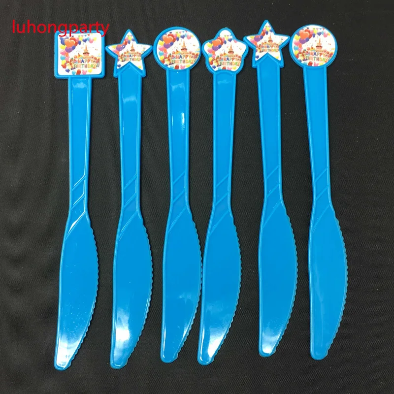 12pcs Colorful Balloon Cake Spoon Knife Fork for children Birthday