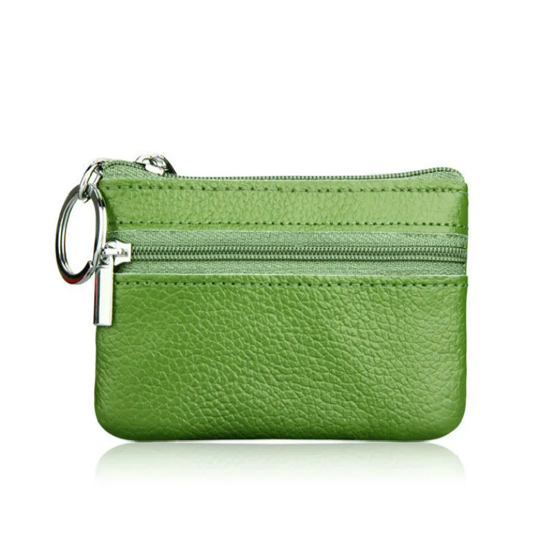 

Fashion 100% Genuine Leather Mini Purses Card Package Coin purse Case Holders Wallets Zipper Key Wallet For Women And Men QB101