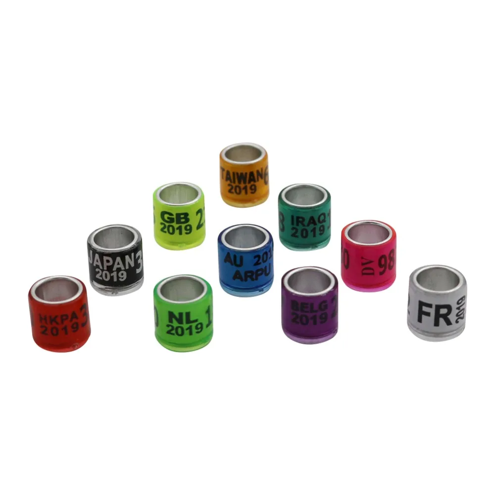 

Plastic 2020 Digital Bird foot ring Bird Training Supplies Racing pigeon Color ring Parrot Bird Identification foot ring 100 Pcs