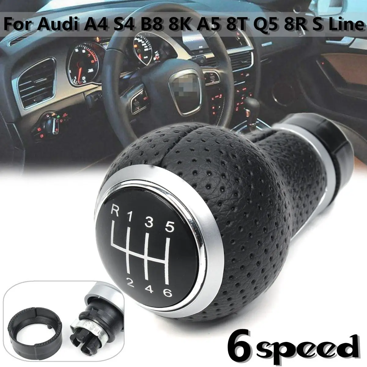6 Speed Manual Car Gear Shift Knob For Audi A4 S4 B8 8K A5 8T Q5 8R S