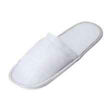TEXU 10 Pair Hotel Travel Spa Disposable Slippers Home Guest Slippers white