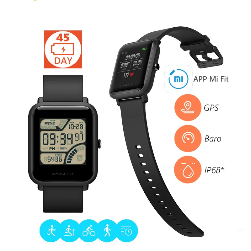 Оригинальные Смарт часы Xiaomi Huami Amazfit Bip BIT PACE Lite Youth Mi Fit с отражением цвета экран 1 28