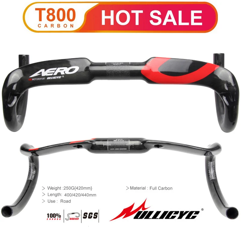 

Ullicyc UD Multiple colors elliptic type Full Carbon Ultra-light superstrong Road Bike Handlebar Bent Bar (Matte or Glosss)