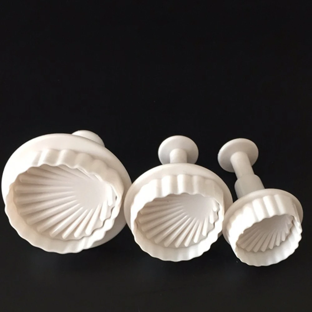 3 шт./компл. белого цвета в форме морской раковины торта практичные инструменты 3D силиконовая жаропрочная посуда для фондан Fondant Mold Печенье Резак инструмент для пирога