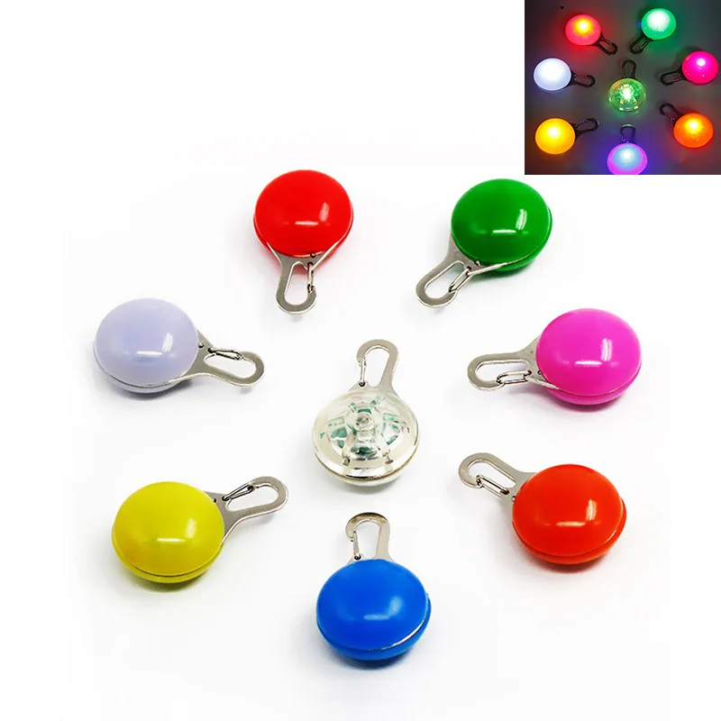 

Collar LED glow collar Nighttime Safety flash Pet light led Security warning supplies Round pendant power switch button