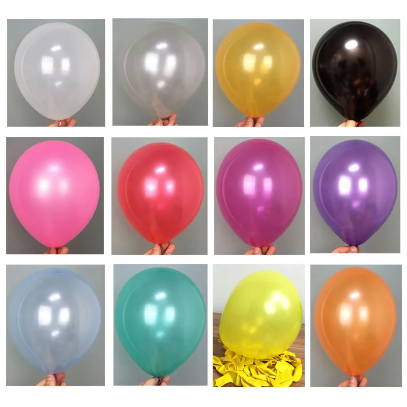 100Pcs 10inch 1.2g Black Gold Pearl Latex Balloons Birthday Helium Ballons Wedding Decoration Balloons Kids Party Decor Balls