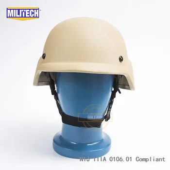 

MILITECH DE Desert Tan PASGT NIJ IIIA 3A Full Cut Ballistic Bulletproof Aramid Bullet Proof Helmet With Lab Testing Videos