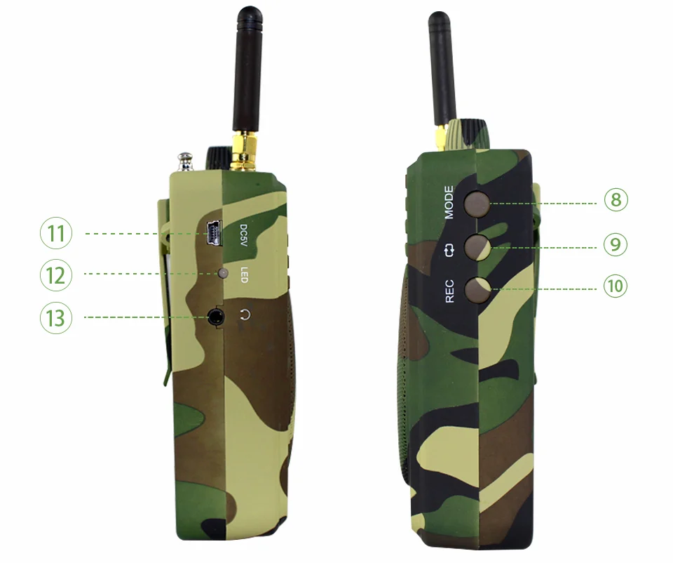 Camouflage Mini Portable Speaker Bird Caller Hunting Decoys 1000m Remote Control Speaker 900pcs Bird songs Recording TF USB disk (10)