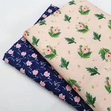 Хлопковая саржевая Лоскутная Ткань с цветочным принтом для шитья