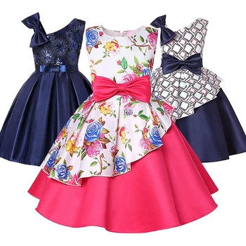 

Summer children clothing plaid print girl dress child clothes wedding birthday dress elegant princess party baby girl dresses