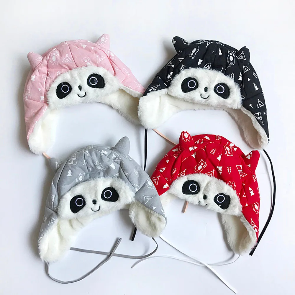 

Baby Clothing Overalls for newborns lovely baby hat Toddler Kids Boy Girl Panda Beanie Winter Warm Hat Cap 44-50cm