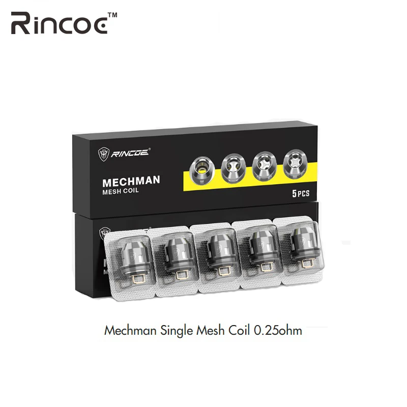 

5pcs/lot Rincoe Mechman Replacement Coils Single Mesh 0.25ohm Dual Mesh 0.2ohm for Mechman Mesh Tank Rincoe Mechman Kit