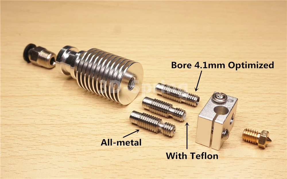 V6 Hotend длинные экструдер Медь сопла комплект для 3D-принтеры 1,75 мм 3 мм Титан PTFE тефлон отделочных печатающей головки