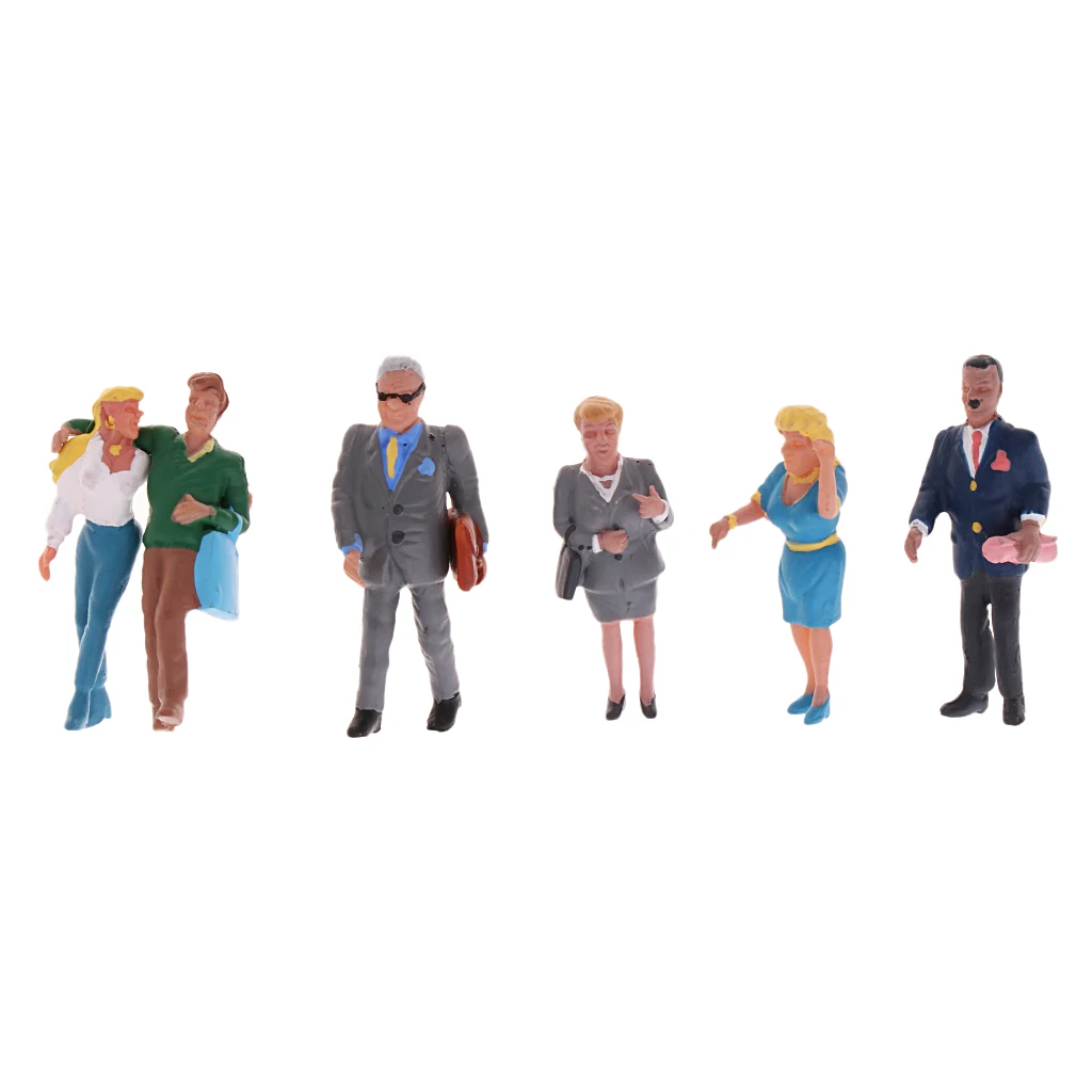 1/87 People Passenger Ation Figure Models Painted HO OO for RR Railroad Street Park Scenery Diorama Architecture