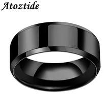 Atoztide Semplice Anello In Acciaio Titanio Nero Liscio In Acciaio Inox Signore Degli Anelli Degli Uomini del Regalo 6 Colori