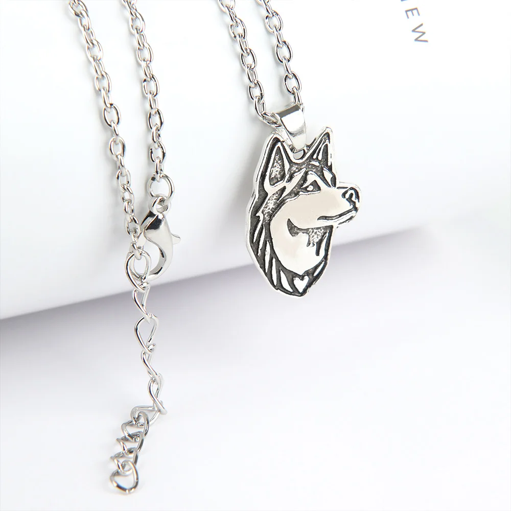 

Creative Dainty Handmade Siberian Husky Dog Puppy Pet Lovers Animal Unique Necklaces Pendants Gift for Women Men Girls