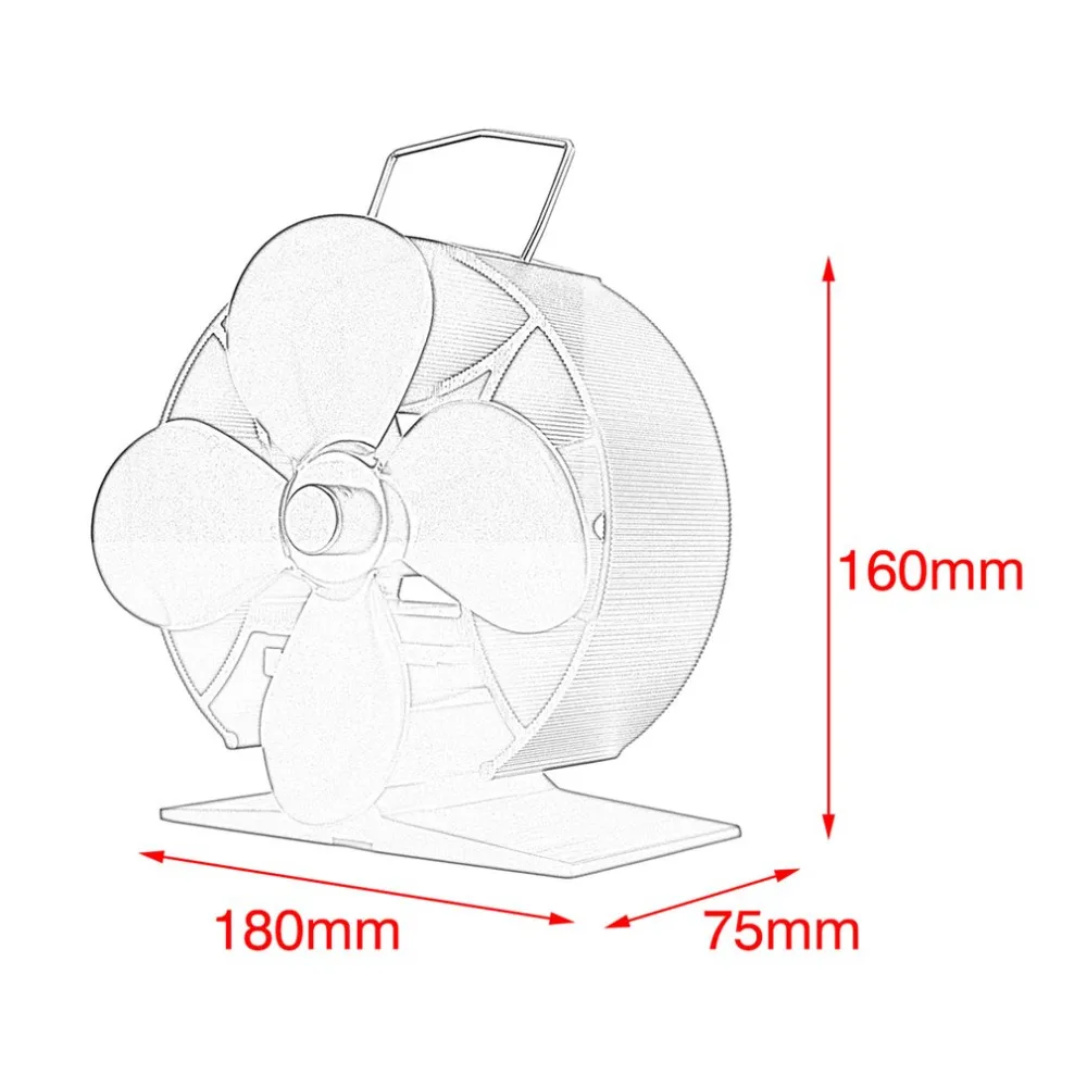 2018 Новый камин экологичный вентилятор 4 лопасти Тепловая плита с подогревом обожженный воздух вентилятор круглый экономии топлива твердый