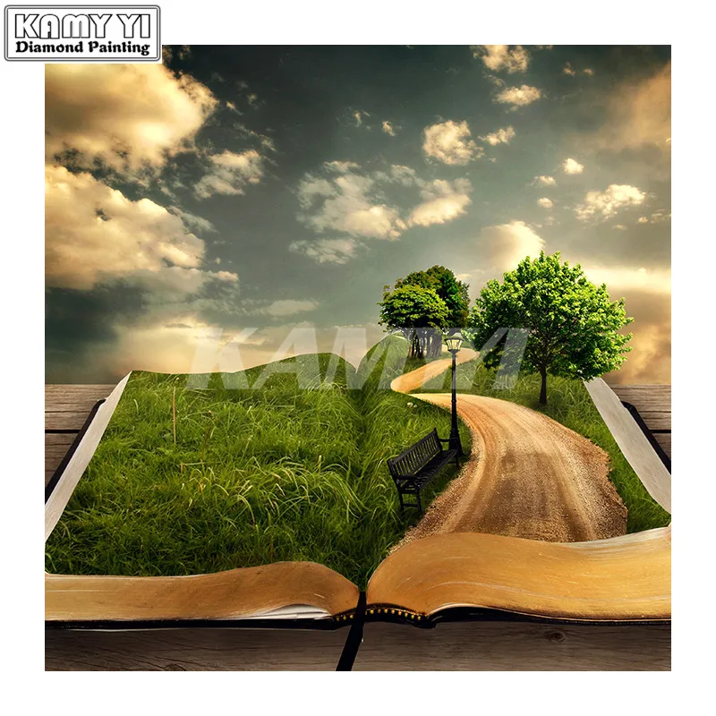 Art scenery 5D DIY Diamond painting Cross stitch Full Square Diamond embroidery full Round Diamond mosaic Home decor-9_