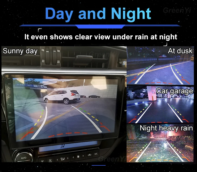 GreenYi умная динамическая траектория треков HD CCD обратная резервная камера заднего вида камера авто реверсивная парковочная помощь