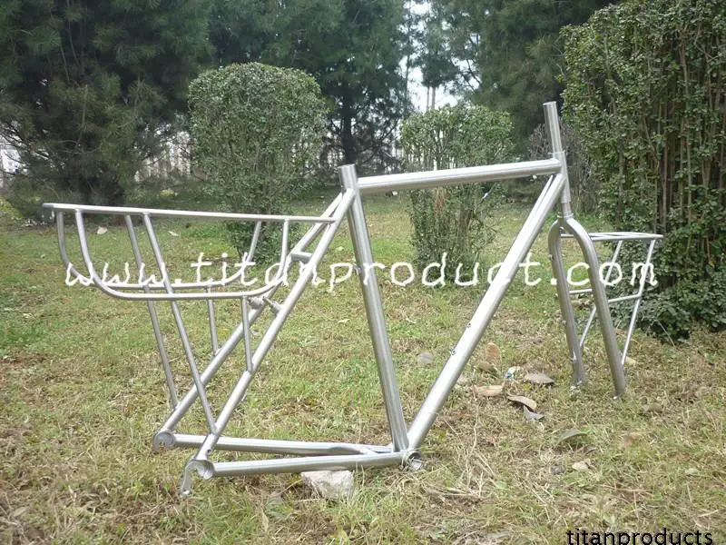 Clearance Titanium cross/touring bicycle frame with welded rack 4 Clearance Titanium cross/touring bicycle frame with welded rack 4